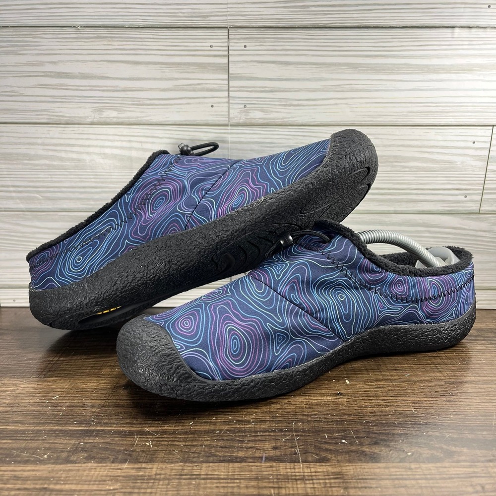 Keen Howser III Slide Topographic Pattern Women's Blue Black Shoes - W 8.5 - Picture 4 of 9